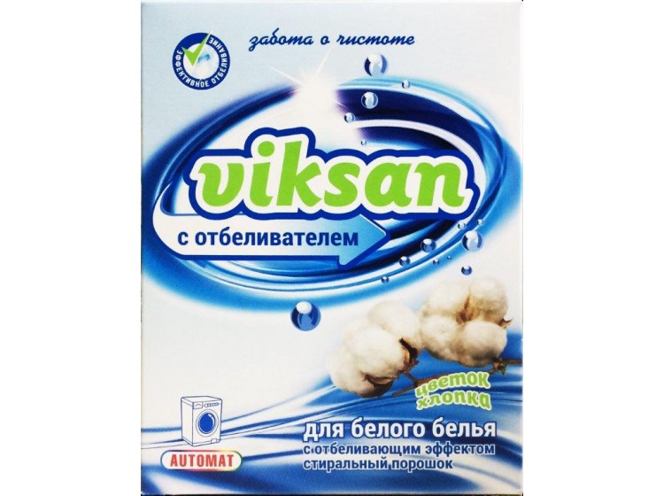 Порошок «VIKSAN» автомат с отбеливателем для белого «Цветок хлопка» 400 гр